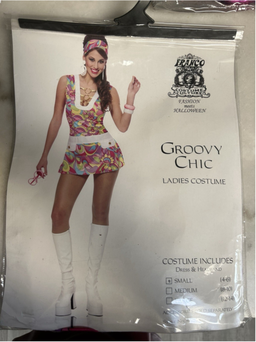 New GROOVY CHIC Halloween Dress Costume * Size Medium (8/10 ) * 60's 70's DISCO
